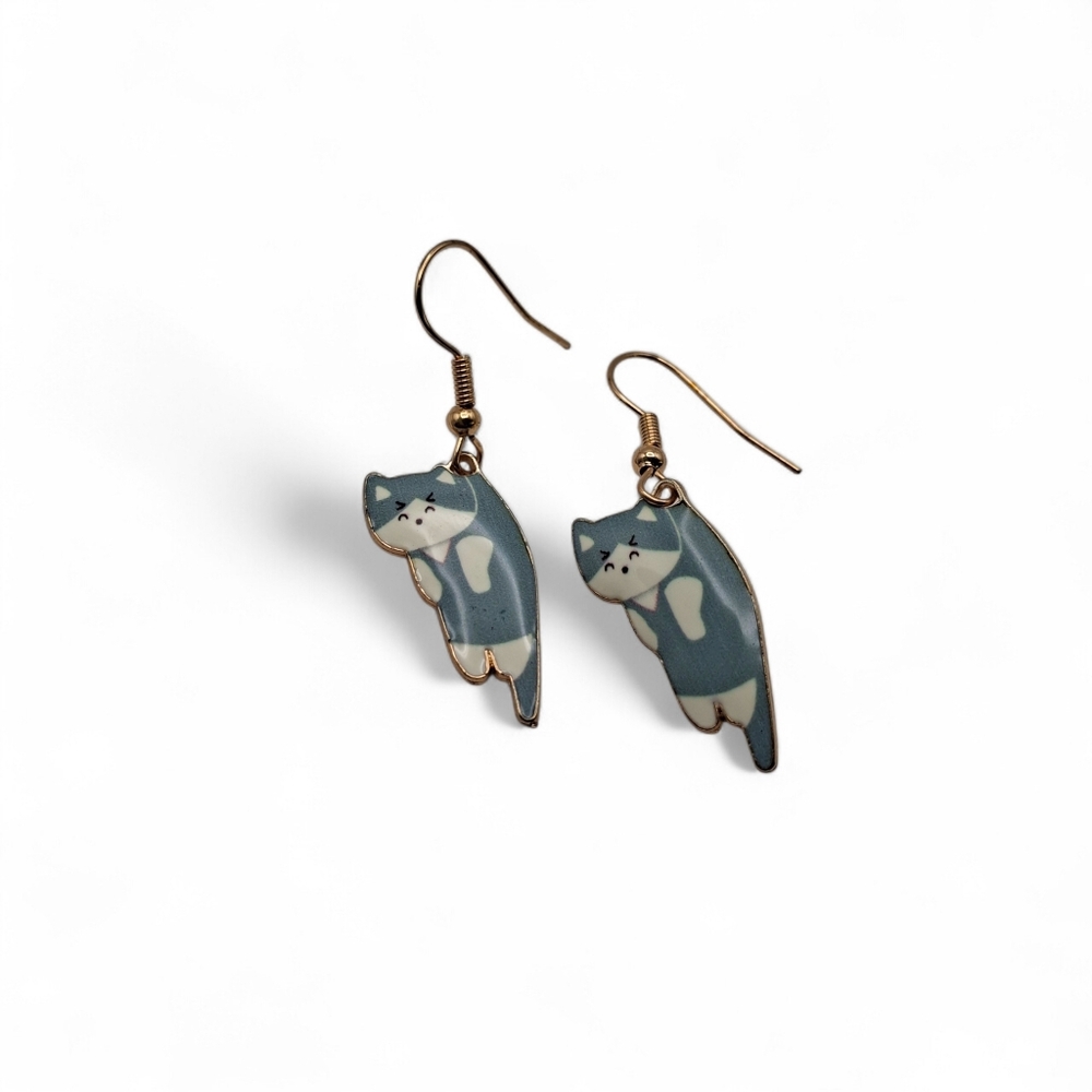 NWT Blue Cat Drop Earrings